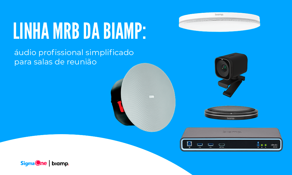 Linha MRB da Biamp: áudio profissional simplificado para salas de reunião